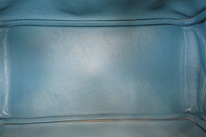 HERMES LINDY 30 Clemence leather Blue jean □O Engraving Shoulder bag 700060027