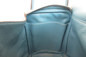 HERMES LINDY 30 Clemence leather Blue jean □O Engraving Shoulder bag 700060027