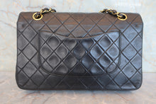 Load image into Gallery viewer, CHANEL Matelasse double flap double chain shoulder bag Lambskin Black/Gold hadware Shoulder bag 800060044
