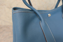 将图片加载到图库查看器，HERMES  GARDEN PARTY PM Negonda leather azur □O刻印 Tote bag 800020132
