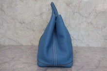 将图片加载到图库查看器，HERMES  GARDEN PARTY PM Negonda leather azur □O刻印 Tote bag 800020132
