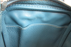 HERMES LINDY 30 Clemence leather Blue jean □O Engraving Shoulder bag 700060027