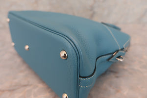 HERMES／BOLIDE 31 Clemence leather Blue jean □I Engraving Shoulder bag 600040100