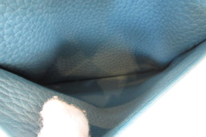 HERMES LINDY 30 Clemence leather Blue jean □O Engraving Shoulder bag 700060027