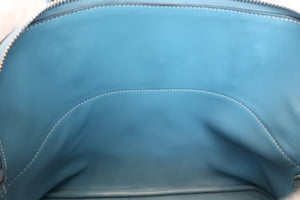 HERMES／BOLIDE 31 Clemence leather Blue jean □I Engraving Shoulder bag 600040100