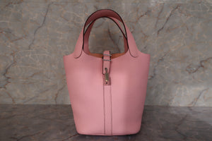 HERMES PICOTIN LOCK PM Clemence leather Rose sakura U刻印 Hand bag 600120097