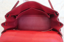 将图片加载到图库查看器，HERMES KELLY 28 Clemence leather Rouge garance □L刻印  Shoulder bag 600080118
