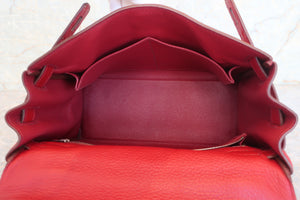 HERMES KELLY 28 Clemence leather Rouge garance □L Engraving Shoulder bag 600080118