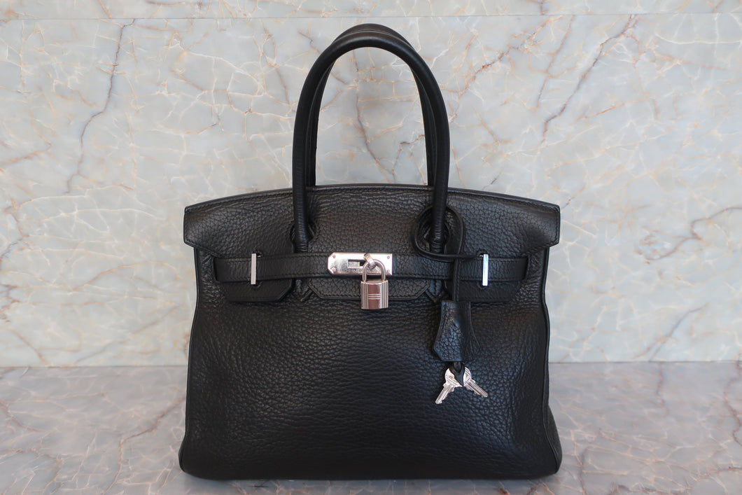 HERMES BIRKIN 30 Clemence leather Black □I刻印 Black 600100168