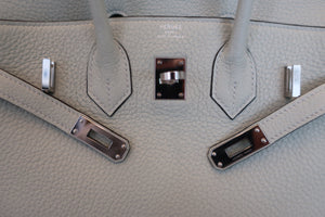 HERMES BIRKIN 25 Togo leather Gris neve B刻印 Hand bag 600070034