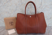 将图片加载到图库查看器，HERMES GARDEN PARTY PM Negonda leather Brown □K刻印 Tote bag 600080058
