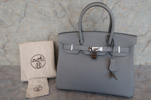 将图片加载到图库查看器，HERMES BIRKIN 30 Togo leather Blue pale T刻印 Hand bag 600100097
