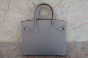 HERMES BIRKIN 30 Togo leather Blue pale T刻印 Hand bag 600100097