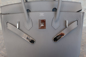 HERMES BIRKIN 30 Togo leather Blue pale T刻印 Hand bag 600100097