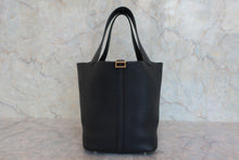 Load image into Gallery viewer, HERMES PICOTIN LOCK MM Clemence leather Black C Engraving Hand bag 800090077
