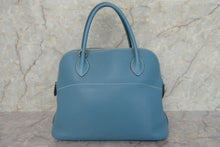 将图片加载到图库查看器，HERMES／BOLIDE 31 Clemence leather Blue jean □Q刻印 Shoulder bag 700010186
