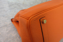 Load image into Gallery viewer, HERMES BIRKIN 35 Clemence leather Orange □G Engraving Hand bag 700050104
