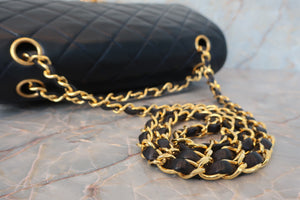 CHANEL Matelasse double flap double chain shoulder bag Lambskin Navy/Gold hadware Shoulder bag 600090104