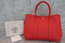 将图片加载到图库查看器，HERMES GARDEN PARTY PM Country leather Rouge tomate X刻印 Tote bag 600070045
