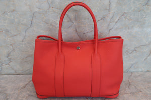 HERMES GARDEN PARTY PM Country leather Rouge tomate X刻印 Tote bag 600070045