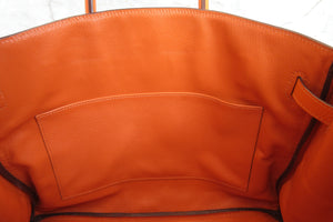 HERMES BIRKIN 35 Clemence leather Orange □G Engraving Hand bag 700050104