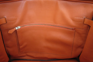 HERMES BIRKIN 35 Clemence leather Orange □G Engraving Hand bag 700050104