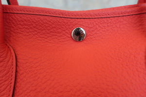 HERMES GARDEN PARTY PM Country leather Rouge tomate X刻印 Tote bag 600070045