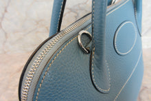 将图片加载到图库查看器，HERMES／BOLIDE 31 Clemence leather Blue jean □Q刻印 Shoulder bag 700010186
