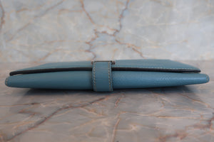 HERMES／エルメス ベアンデュプリ ヴォーエプソン ブルージーン □O刻印 財布 700050134
