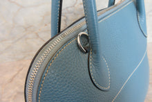 将图片加载到图库查看器，HERMES／BOLIDE 31 Clemence leather Blue jean □Q刻印 Shoulder bag 700010186
