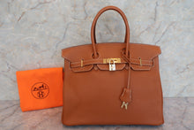 将图片加载到图库查看器，HERMES BIRKIN 35 Togo leather Gold □I刻印 Hand bag 600080098
