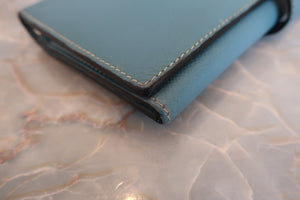 HERMES／エルメス ベアンデュプリ ヴォーエプソン ブルージーン □O刻印 財布 700050134