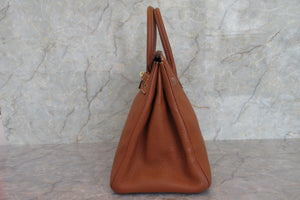HERMES BIRKIN 35  Clemence leather Brown 〇Y Engraving Hand bag 700030027