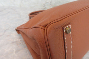 HERMES BIRKIN 35  Clemence leather Brown 〇Y Engraving Hand bag 700030027