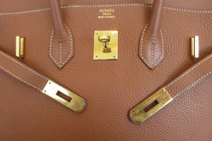 HERMES BIRKIN 35  Clemence leather Brown 〇Y Engraving Hand bag 700030027