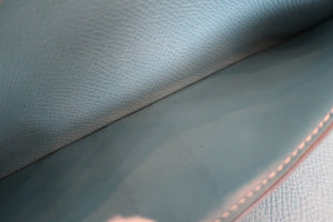 HERMES／エルメス ベアンデュプリ ヴォーエプソン ブルージーン □O刻印 財布 700050134