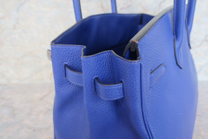 HERMES BIRKIN 35 Clemence leather Blue electric □R刻印 Hand bag 600100093