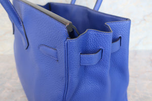 HERMES BIRKIN 35 Clemence leather Blue electric □R刻印 Hand bag 600100093