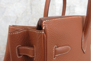 HERMES BIRKIN 35  Clemence leather Brown 〇Y Engraving Hand bag 700030027