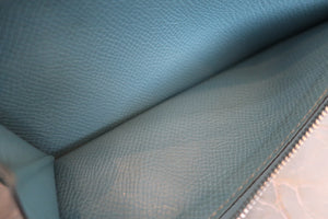 HERMES／エルメス ベアンデュプリ ヴォーエプソン ブルージーン □O刻印 財布 700050134