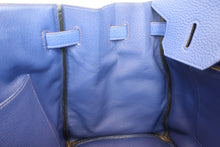 将图片加载到图库查看器，HERMES BIRKIN 35 Clemence leather Blue electric □R刻印 Hand bag 600100093
