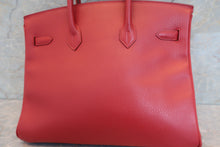 Load image into Gallery viewer, HERMES BIRKIN 35 Ardennes leather Rouge vif □A Engraving Hand bag 600040099
