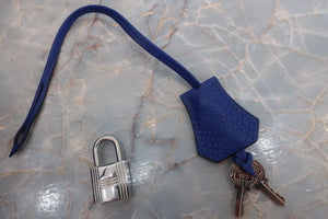 HERMES BIRKIN 35 Clemence leather Blue electric □R刻印 Hand bag 600100093