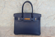 将图片加载到图库查看器，HERMES BIRKIN 30 Epsom leather Blue saphir X刻印 Hand bag 600100095
