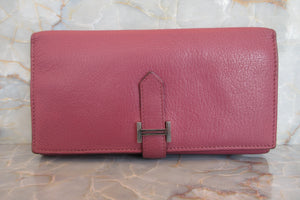 HERMES  Bearn Dupri Chevre myzore goatskim Tosca □P刻印 Wallet 700050132