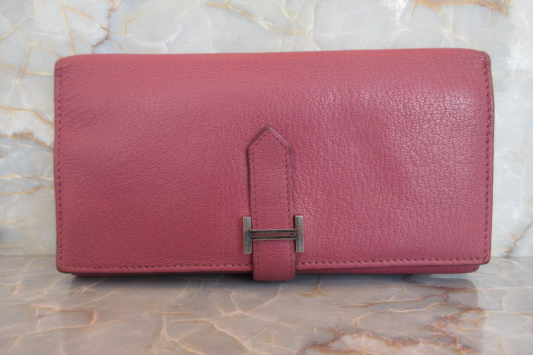 HERMES  Bearn Dupri Chevre myzore goatskim Tosca □P刻印 Wallet 700050132