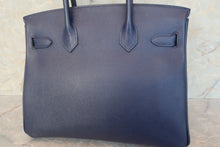 将图片加载到图库查看器，HERMES BIRKIN 30 Epsom leather Blue saphir X刻印 Hand bag 600100095
