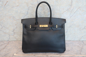 HERMES BIRKIN 35  Ardennes leather Black □A Engraving Hand bag 600080067