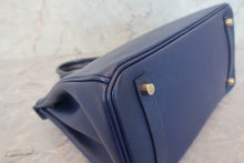 将图片加载到图库查看器，HERMES BIRKIN 30 Epsom leather Blue saphir X刻印 Hand bag 600100095
