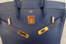 将图片加载到图库查看器，HERMES BIRKIN 30 Epsom leather Blue saphir X刻印 Hand bag 600100095
